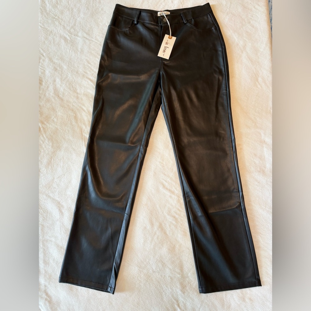 NWT In Loom Black Faux Leather Pants Size M